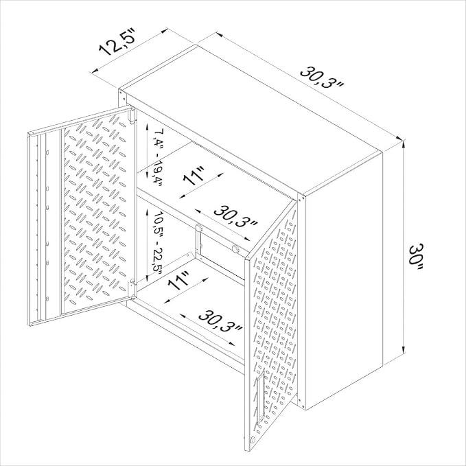 Manhattan Comfort Dual Fortress Floating Garage Storage Cabinet - Image 3