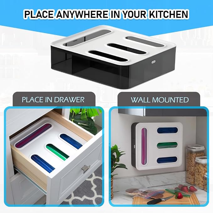 FALAH Food Storage Bag Organizer, 4 in 1 Plastic Bag Organizers - Image 4