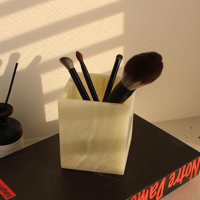 Natural Light Green Onyx Toothbrush Holders - Image 7