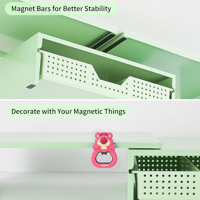 Dual Monitor Stand Riser with Drawer, Desk Organizer and Accessories, Metal - Image 5