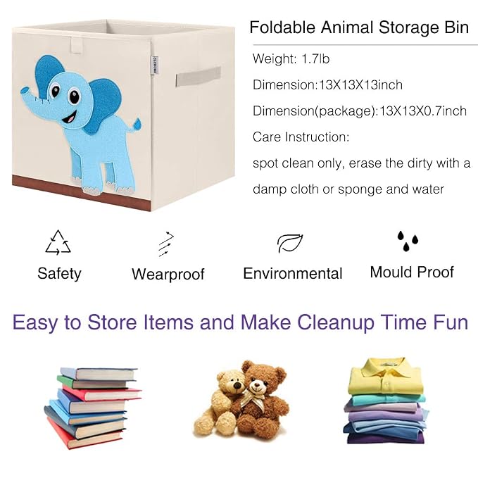 CLCROBD Foldable Animal Cube Storage Bins Fabric Toy Box/Chest/Organizer - Image 3