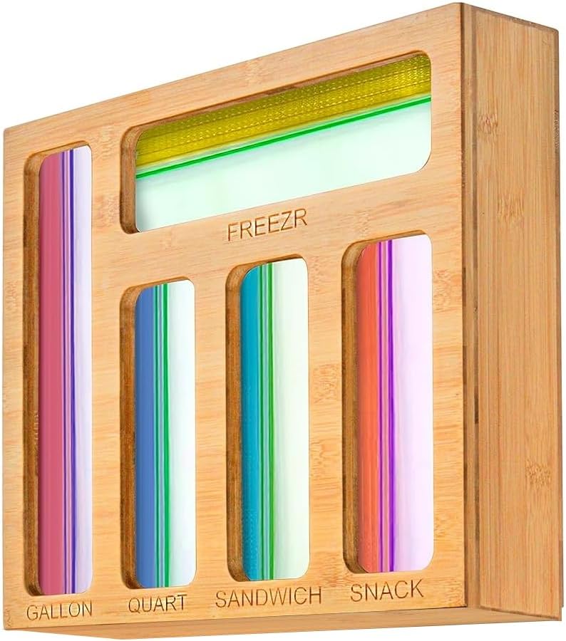 Food Storage Bag Organizer for Kitchen Drawer — Bamboo Plastic Bag