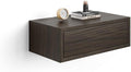 Mobili Fiver, Riccardo Wall Bedside Table, Dark Walnut, Made in Italy by MobiliFiver