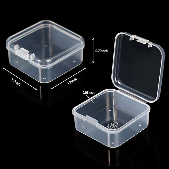 SATINIOR 24 Packs Small Clear Plastic Beads Storage Containers Box - Image 2