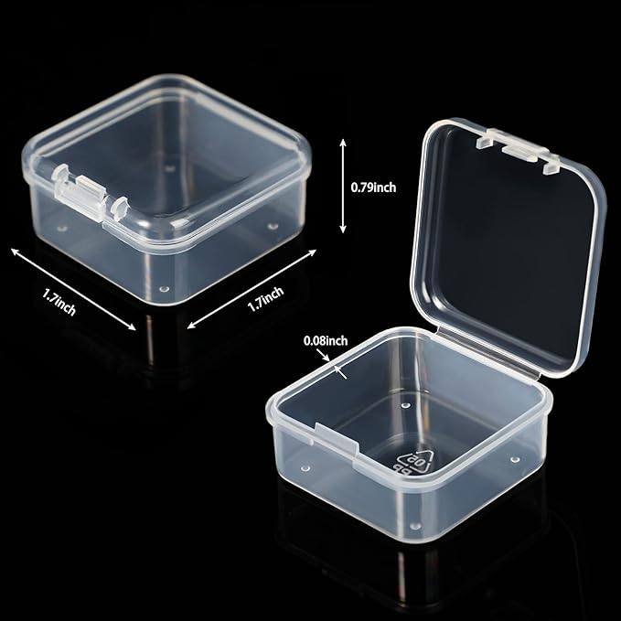 SATINIOR 48 Packs Clear Small Plastic Containers Transparent Storage Box - Image 2