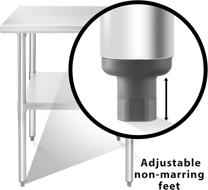 KUTLER Stainless Steel Table 24 x 24 Inches, NSF Heavy Duty Commercial Kitchen - Image 6