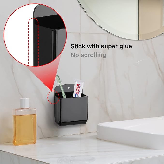Cosmos Pack of 2 Acrylic Remote Control Holder Adhesive Wall Mount Phone Holder - Image 5