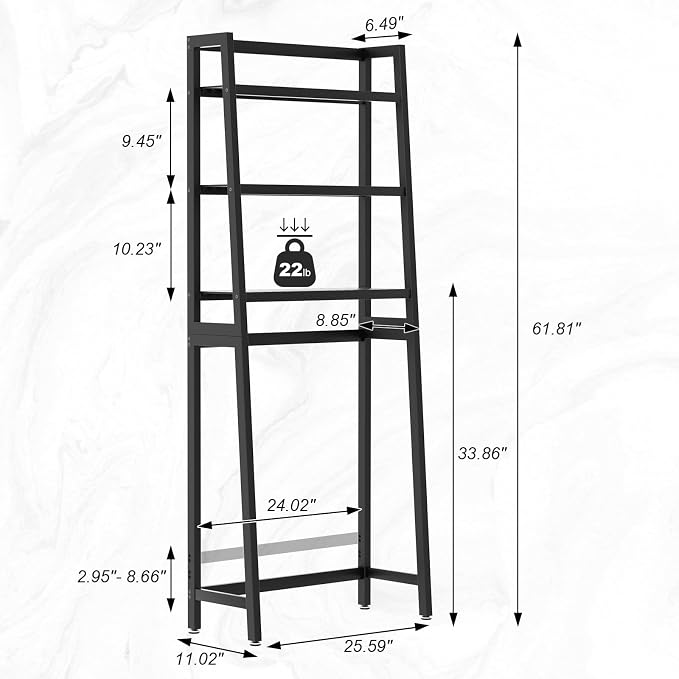 VASMIA Over The Toilet Storage, Bamboo 3-Tier Bathroom Organizer Over Toilet - Image 3