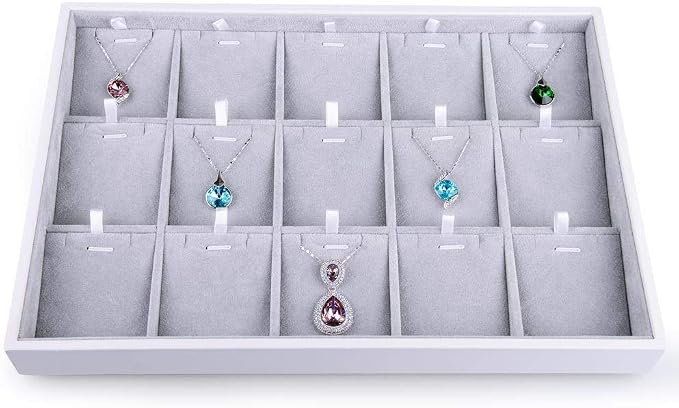 Oirlv Velvet Jewelry Organizer Trays Stackable Showcase Jewelry Display Storage by Oirlv