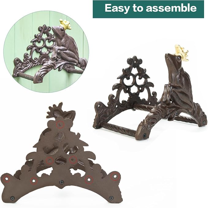 Sungmor Heavy Duty Cast Iron Garden Hose Holder | Water Hose Hanger Wall - Image 3