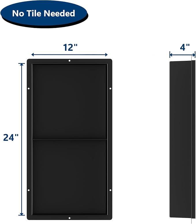 Stainless Steel Shower Niche 12" X 24", No Tile Needed Wall Niche Shower - Image 3