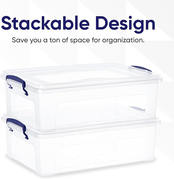Superio Storage Bins with Lids- Clear Boxes - Image 3