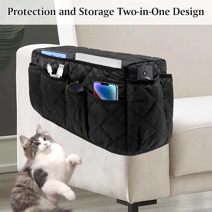 Remote Control Holder, Non Slip Bedside Armchair Caddy, Recliner Arm Caddy - Image 5
