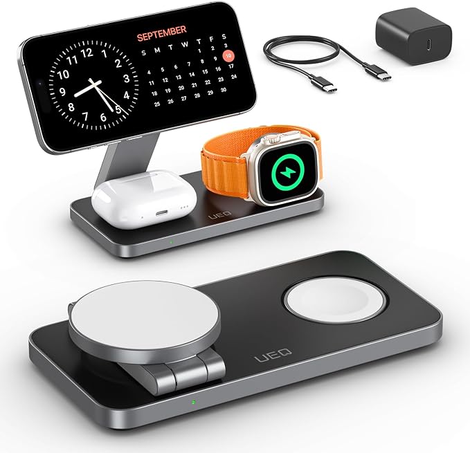 Foldable 3 in 1 Wireless Charging Station by UEQ