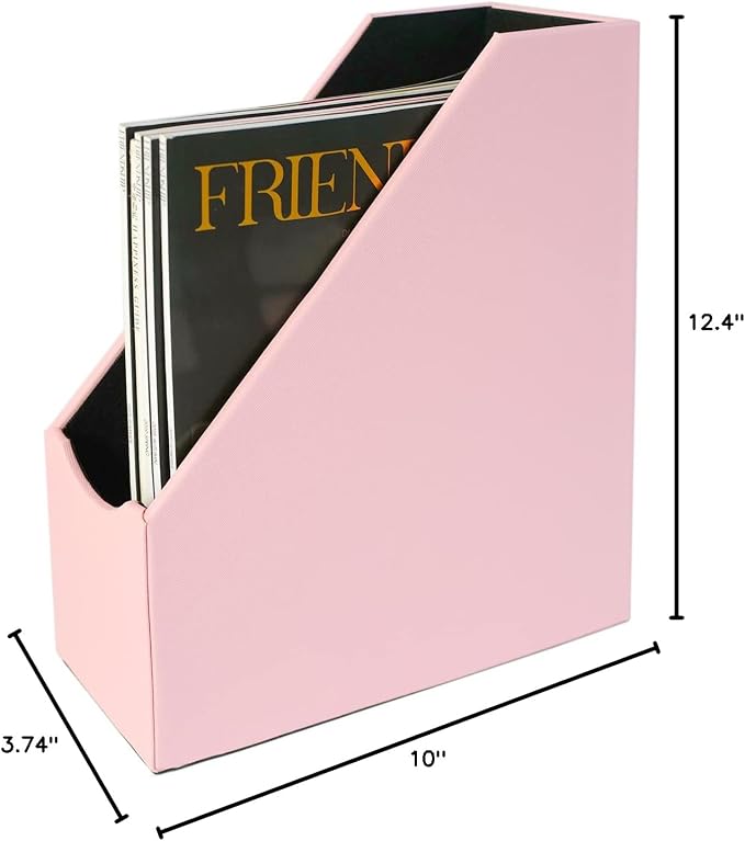 UnionBasic Magazine File Holder, Leatherette Desktop Document Organizer - Image 8