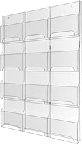 Nalwort Acrylic Brochure Pamphlet Holder, 12 Magazine Holders, Trifold Flyer by Nalwort