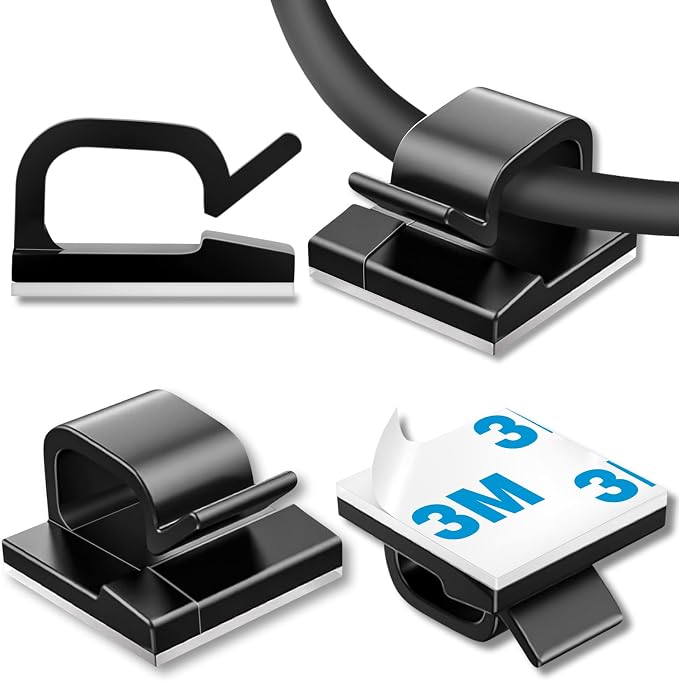 65 Pcs Cable Clips, Adhesive Cable Organizer Cord Holder Wire Clip Wire by suoundey