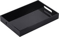 Black Oversize Acrylic Serving Tray with Handles 10x15 Inch -Spill