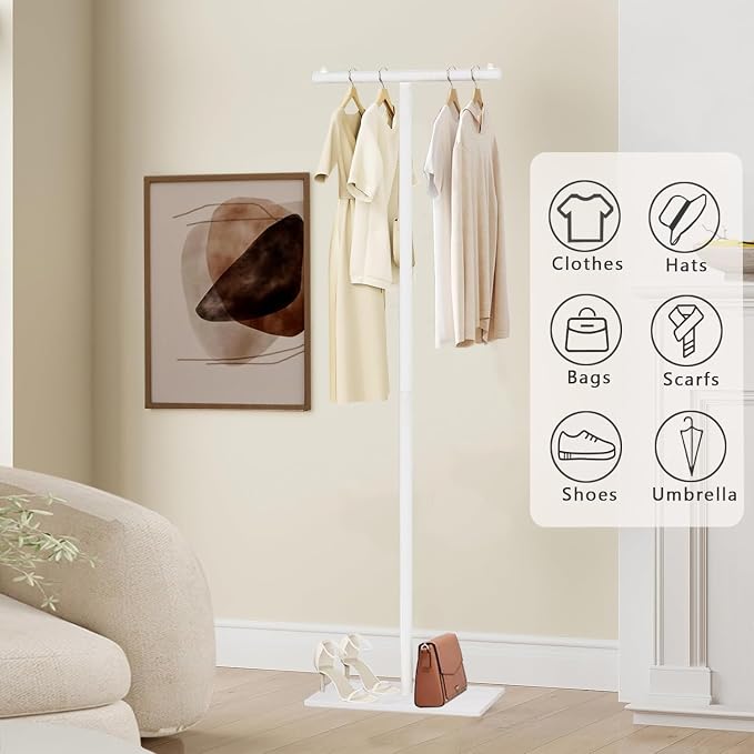 T-Shaped Metal Rack Stand, Modern Clothes Rack - Image 2