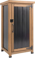 Outdoor Storage Cabinet with Metal Worktop, Fir Wood Frame & Adjustable Shelf by Ketive