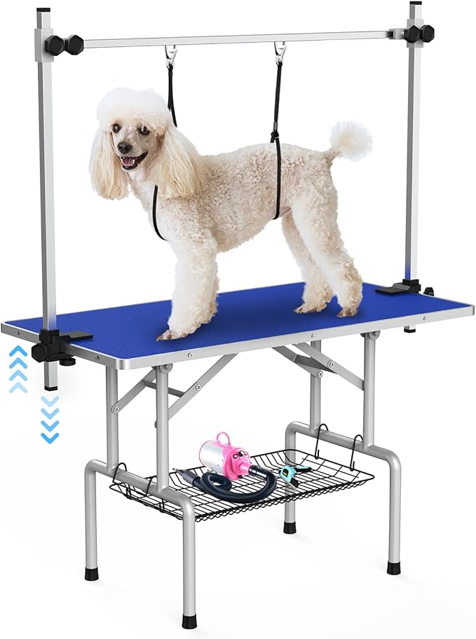 Lyromix 42''Large Dog Grooming Table, Adjustable Cat Drying Desktop by Lyromix
