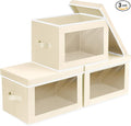 Fabric Storage Bins with Lids, Storage Cubes with Window, Decorative Storage by Homsorout