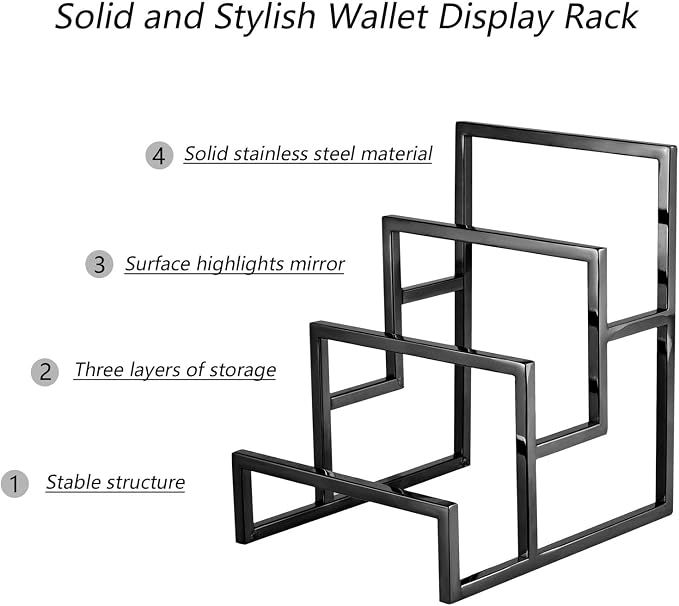 Clutch Purse Display Stand, 3 Layer Stainless Steel Wallet Display Stand Clutch - Image 3