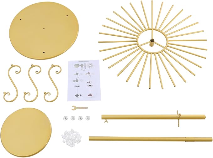 52.8in-Gold Retail Display Tie Scarf Rack, Belt Hanger Tie Rack, 360° Rotation - Image 7