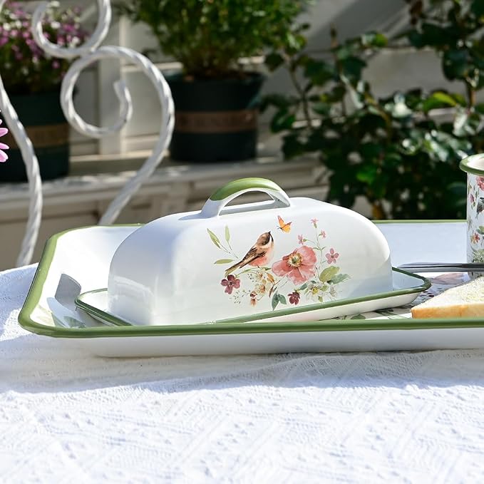 Enameled Farmhouse Vintage Butter Dish - Image 4