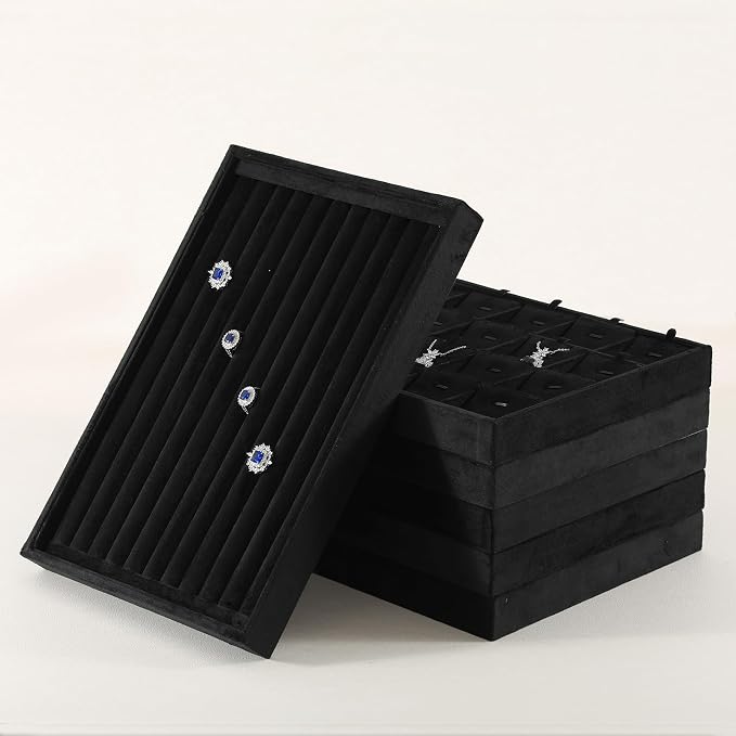 Ring Display Tray, Velvet Jewelry Trays, Premium Ring Organizer, Luxury Stud - Image 2