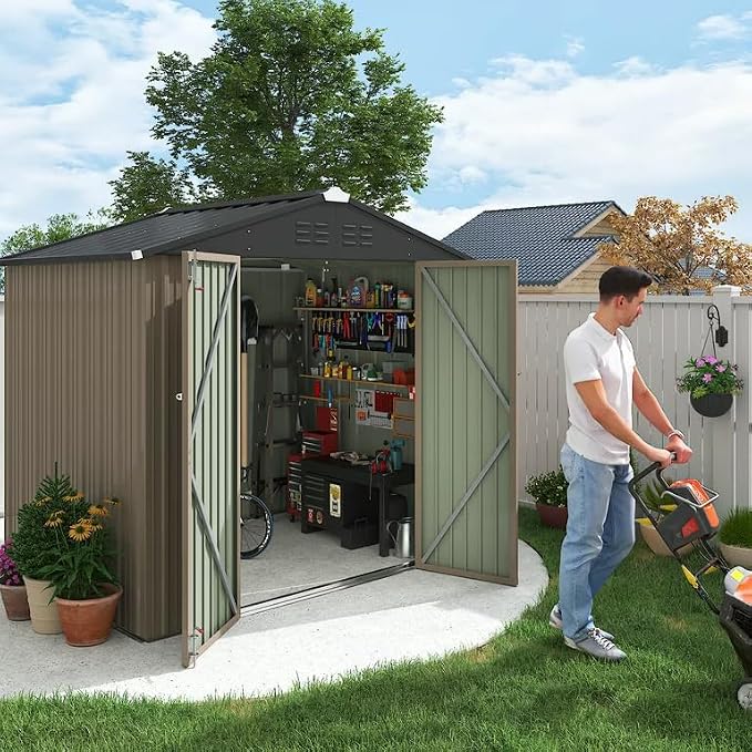 Flamaker 6x8 FT Storage Shed Waterproof Metal Garden Shed - Image 6