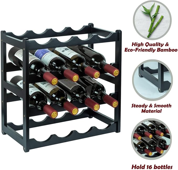 Bamboo Wine Rack, Sturdy and Durable Wine Storage Cabinet Shelf, Wine Racks - Image 5