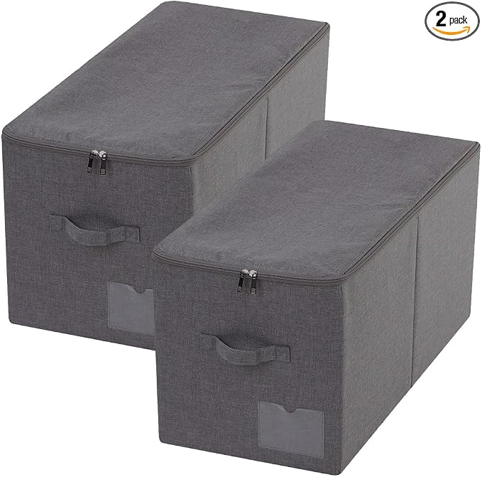 Pack of 2, Folding Clothing Wardrobe Storage Bins by iwillCREATEPRO