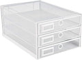 Annova Desk Organizer Wire Mesh 3 Tier Sliding Drawers Paper by LivingNecessities