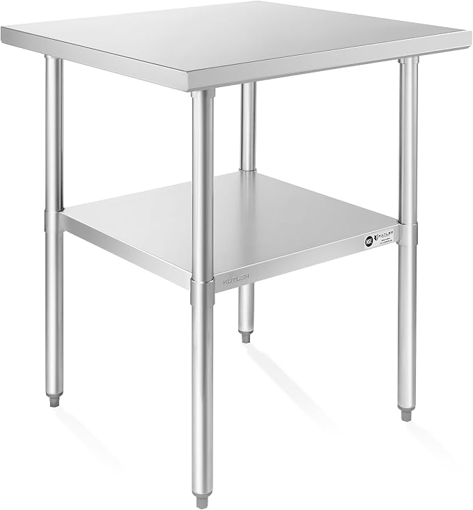 KUTLER Stainless Steel Table 24 x 24 Inches, NSF Heavy Duty Commercial Kitchen by Kutler