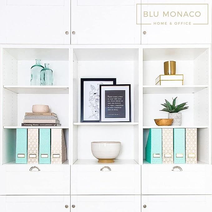BLU MONACO | Set of 4 Foldable Pink & Aqua Magazine File Holders - Image 4