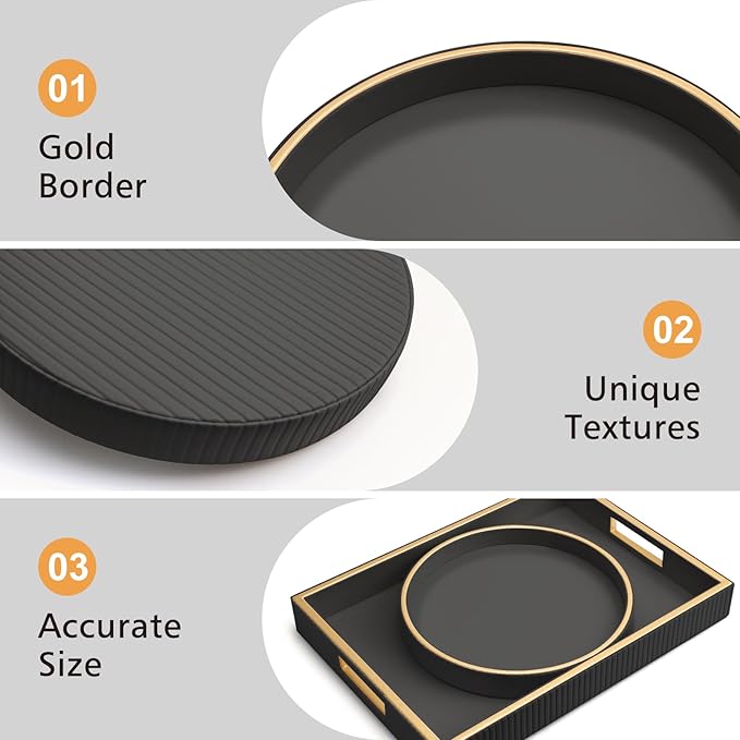 SANZIE Leather Desktop Storage Organizer Premium Serving Tray - Image 3