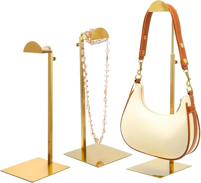 Purse Display Stands, 4 Pack Gold Purse Display Rack Stainless Steel Handbag - Image 9