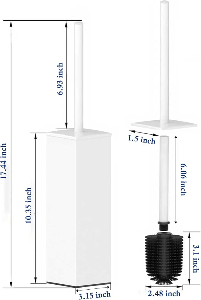 RUACQ Toilet Brush and Holder Set, Square Toilet Bowl Brush - Image 7