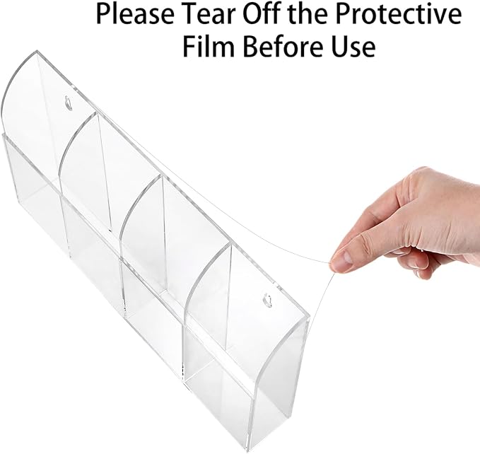 Hipiwe Wall Mount Remote Control Holder Clear Acrylic Media Organizer Remote - Image 3