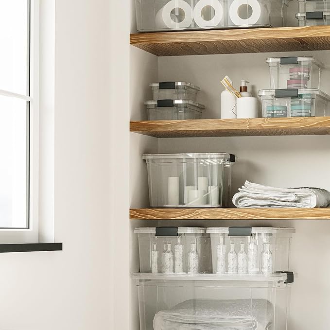 Superio Storage Bins with Lids- 6 Pack, 4.75 Qt Clear Boxes - Image 8