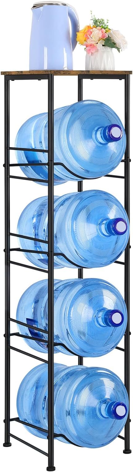 ETELI 5 Gallon Water Bottle Holder Organizer 4 Tier Water Cooler Jug Rack by ETELI