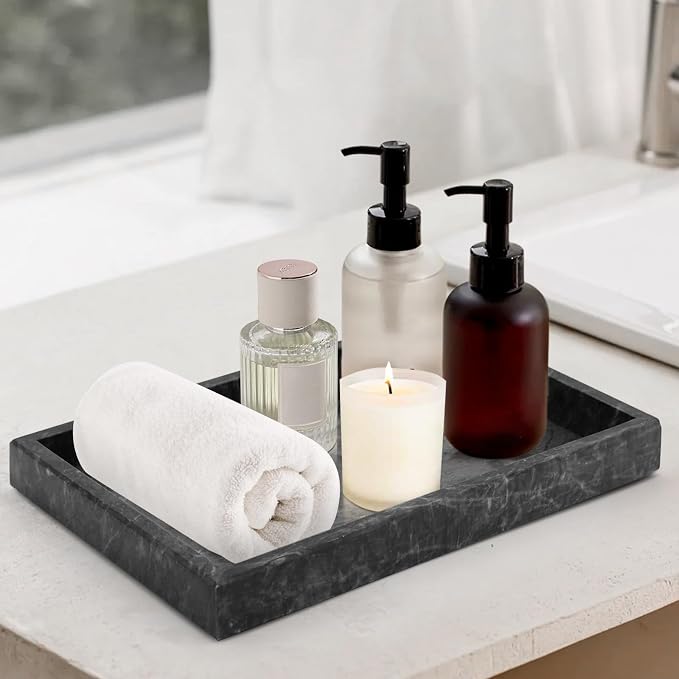 Marble Bathroom Tray, Pure Natural Vanity Tray, Marble Trays - Image 5
