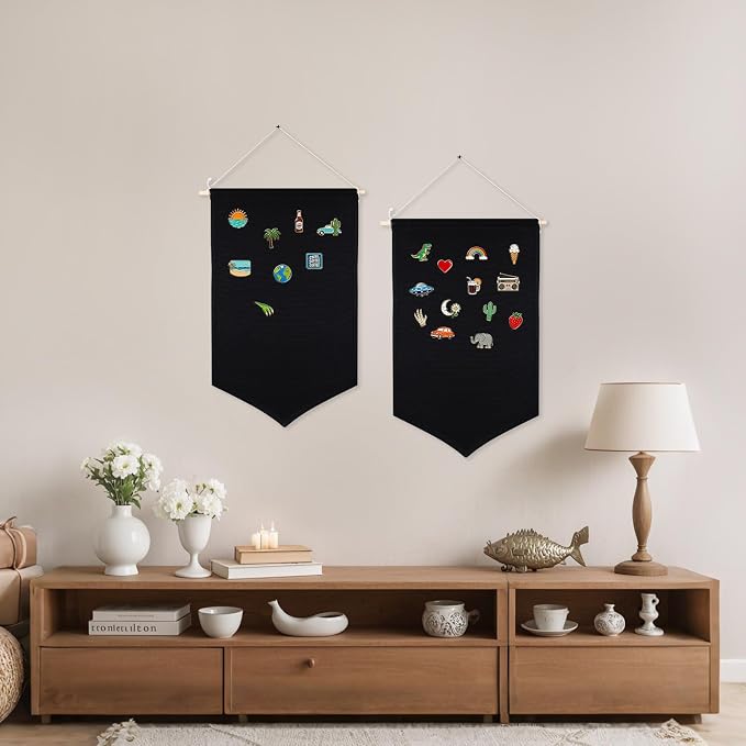 3 PCS Canvas Banners Wall Hanging Brooch Jewelry Storage Case Stand Enamel Pin - Image 3
