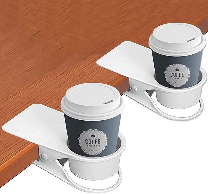 2PCS Drinking Cup Holder Clip, Kalolary Desk Bottle Cup Stand DIY Glass Clamp by Kalolary