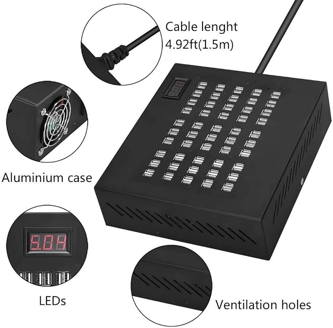 USB Charging Station, 100 Ports USΒ Power Station Multi Port USΒ Wall Charger - Image 4