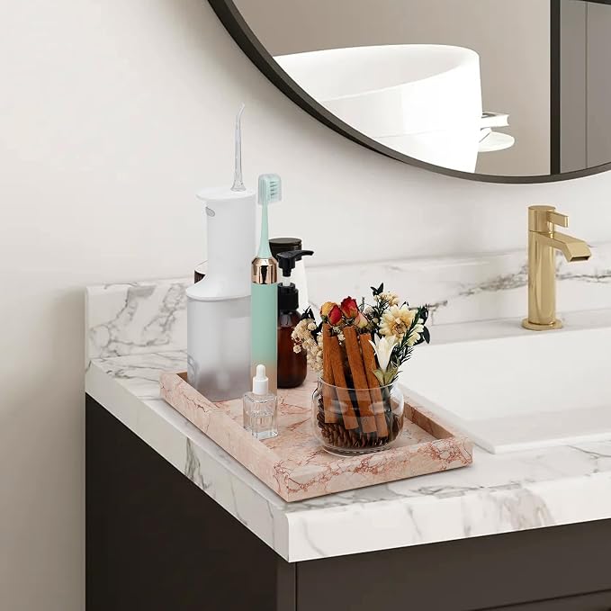 Marble Bathroom Tray, Pure Natural Vanity Tray, Marble Trays - Image 5