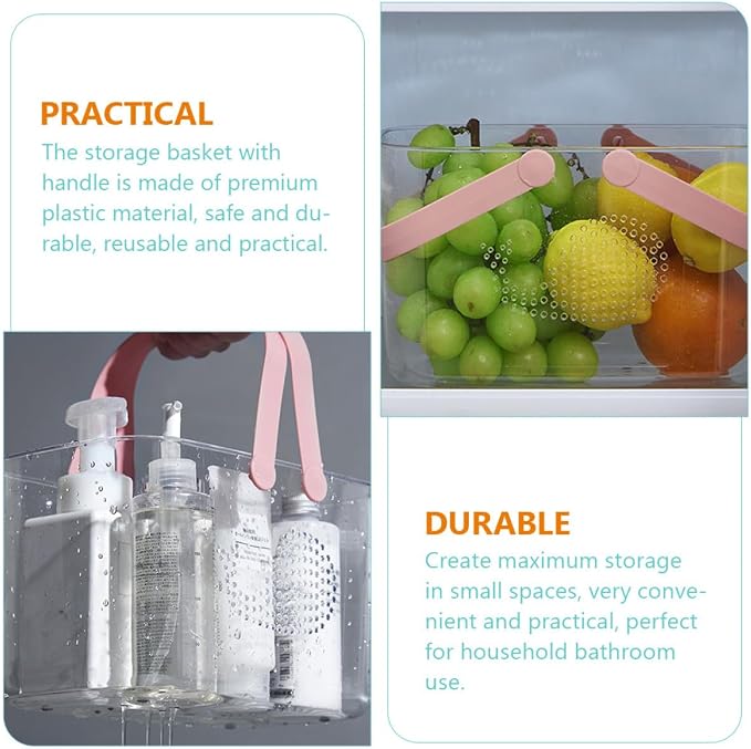 Plastic Storage Basket with Handle Portable Shower Caddy - Image 9