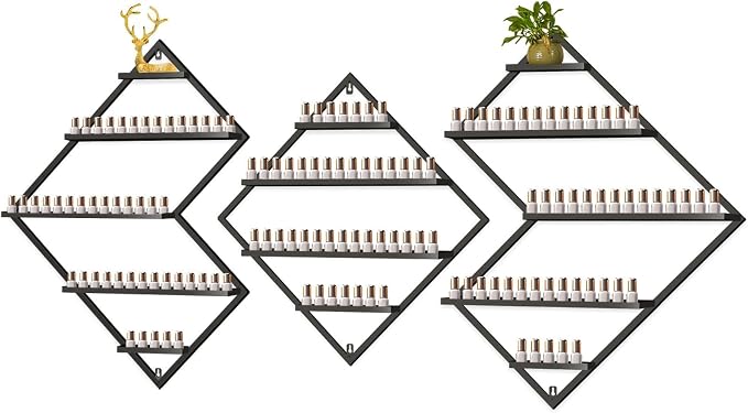 EBANKU Metal Wall Mounted Nail Polish Storage Racks by EBANKU