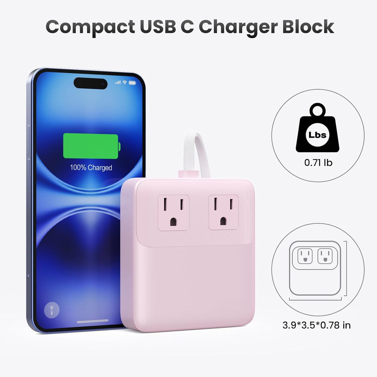 135W Charging Station USB C Power Strip,6-in-1 GaN USB C Charger Block